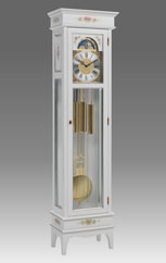 floor clock Art.554/2 lacquered white with decoration